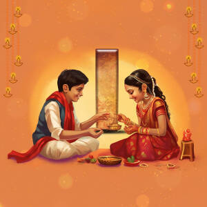 Brother and sister celebrating Raksha Bandhan