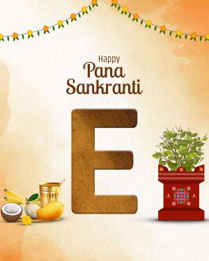 Pana Sankranti festival greeting with traditional elements