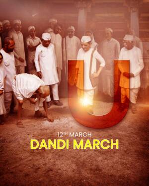 Image depicting the Dandi March with a prominent 'U' symbol and text.