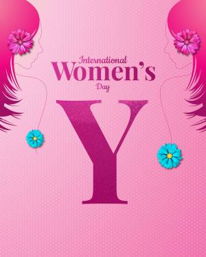 International Women's Day graphic with silhouettes and flowers