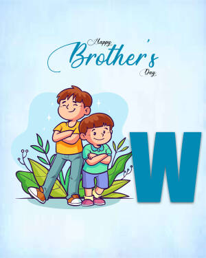 Illustration of a big brother and little brother with 'Happy Brother's Day' text.