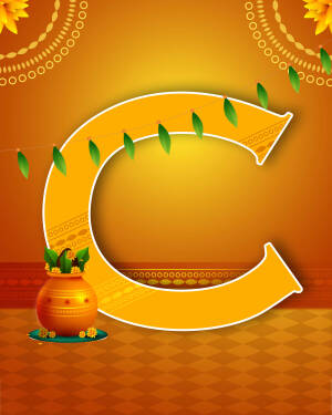 Letter C With Floral Design Image For Instagram
