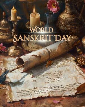 World Sanskrit Day Celebration Flyer For WhatsApp