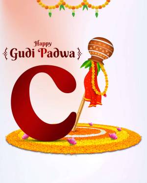 Gudi Padwa celebration with Gudi and floral decorations
