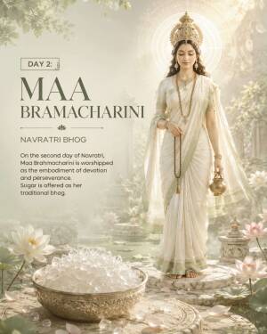 Maa Brahmacharini Navratri Day 2 Poster Story For X