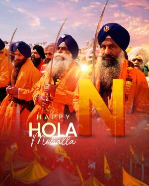 Sikh Nihang warriors celebrating Hola Mohalla with swords and traditional attire