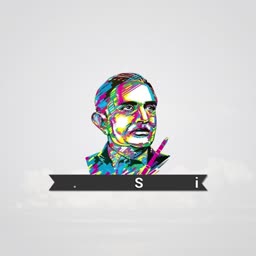 Vibrant pop art digital illustration of Sardar Vallabhbhai Patel on a light gray background