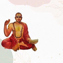 A traditional illustration of a Hindu saint or scholar in a meditative pose