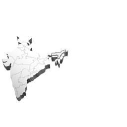 A minimalist 3D rendering of the Indian subcontinent map isolated on a white background.