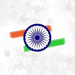 Minimalist Indian flag design with Ashoka Chakra and tricolor stripes