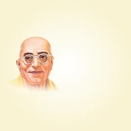 A smiling portrait illustration of the Indian leader Sardar Vallabhbhai Patel against a light cream background.