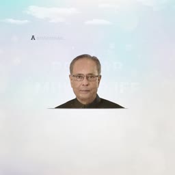 Portrait of Former Indian President Pranab Mukherjee with soft sky-blue background