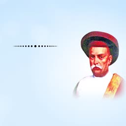 A tribute portrait of Indian freedom fighter Bal Gangadhar Tilak against a light blue background