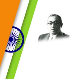 Portrait of Sir A.P. Patro with Indian flag background