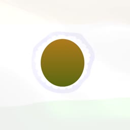 A minimalist golden-brown circle centered on a softly blurred white background