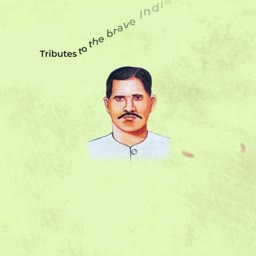 A portrait illustration of an Indian hero with the text Tributes to the brave Indian