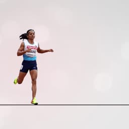 Professional female athlete Dutee Chand sprinting on the track
