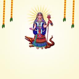 Hindu goddess Ganga Maa standing on a crocodile