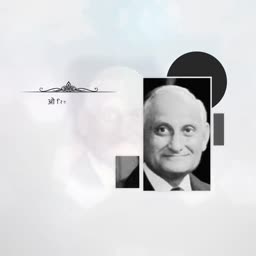Black and white portrait of a man with an Om symbol tribute