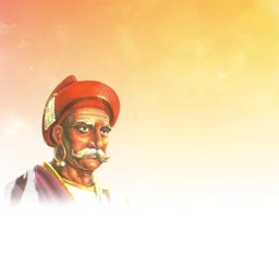 An artistic portrait of the Indian warrior king Chhatrapati Shivaji Maharaj wearing a traditional saffron turban.