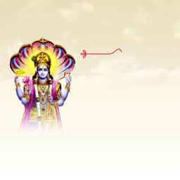 Lord Vishnu with Shesha Nag canopy on a soft beige background