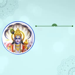 An illustration of Lord Vishnu set against a light blue background