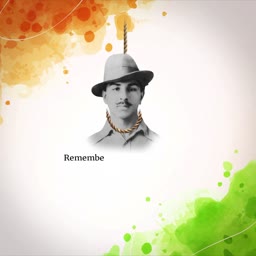 A portrait of revolutionary Bhagat Singh with a noose around his neck, symbolizing his sacrifice for Indian independence.