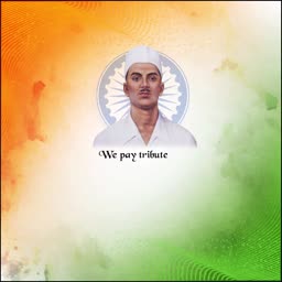 Portrait of Chandrashekhar Azad with Indian tricolor background and the Ashok Chakra emblem