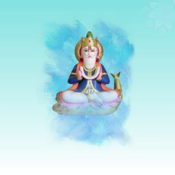 Statue of Lord Jhulelal seated on a fish, a symbol of Sindhi spirituality
