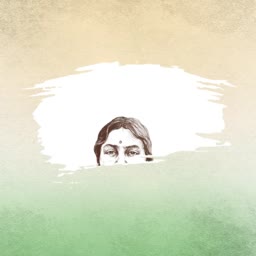 A artistic minimalist graphic portrait of Sarojini Naidu against a stylized Indian tricolor background