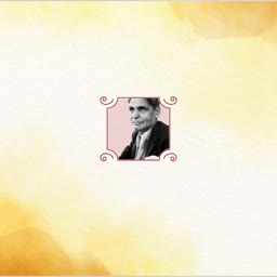 Portrait of renowned author Munshi Premchand framed on a watercolor yellow background