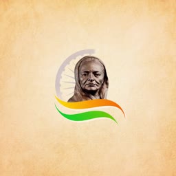 A portrait of Kasturba Gandhi overlaid on a vintage background with Indian tricolor wave elements.