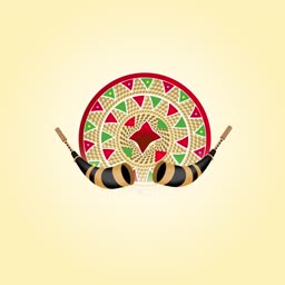 Assamese traditional Japi hat and Pepa musical instrument symbol