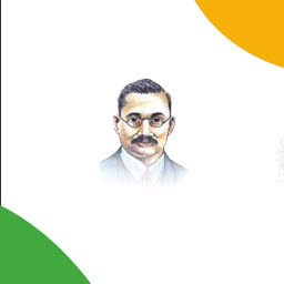 A stylized illustration of a man with glasses and a mustache against a tri-color background.