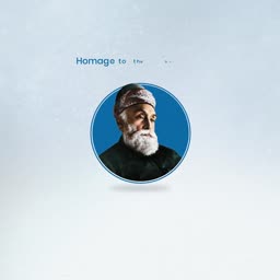 Portrait of Jamsetji Tata in a circular blue frame against a light background