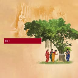 Indian women performing Vat Purnima rituals under a banyan tree