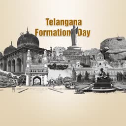 Collage of iconic Telangana landmarks celebrating Telangana Formation Day
