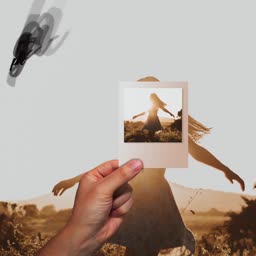 Woman Holding Polaroid Of Herself In Field Branding Post For Pinterest
