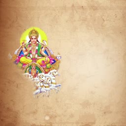 Lord Surya Dev riding a chariot on a textured vintage background
