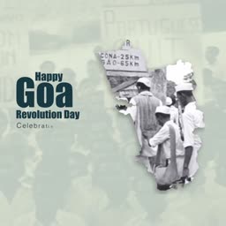 Poster commemorating Goa Revolution Day featuring historical figures and a map outline
