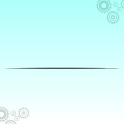 A horizontal black line centered on a pale cyan background with subtle gear patterns in the corners.