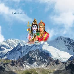 Lord Shiva and Goddess Parvati on Mount Kailash