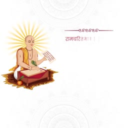 Saint Tulsidas writing the sacred Ramcharitmanas scripture