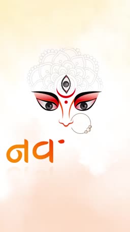 Minimalist Goddess Durga eye illustration for Navratri festival