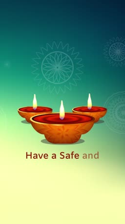 Three illuminated diya lamps against a teal gradient background for Diwali festival