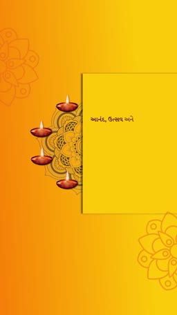 Diwali greeting card with traditional oil lamps and mandala pattern