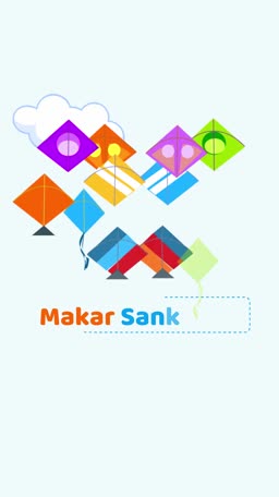 Colorful kites flying in the sky to celebrate Makar Sankranti festival