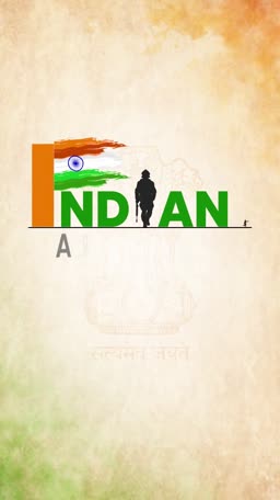 Indian Army soldier graphic with Indian tricolor flag