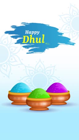 Bowls of colorful gulal powder for Happy Dhulandi festival