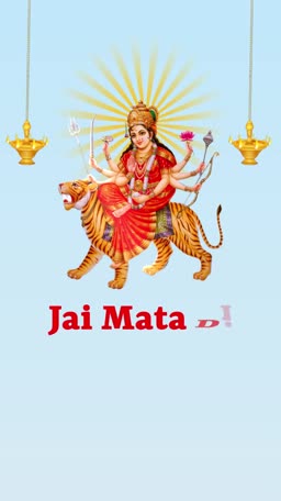 Goddess Durga On Tiger Template For Facebook